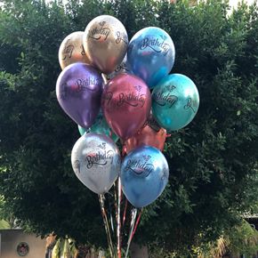 101 gül  buket 11 adet renkli balon 